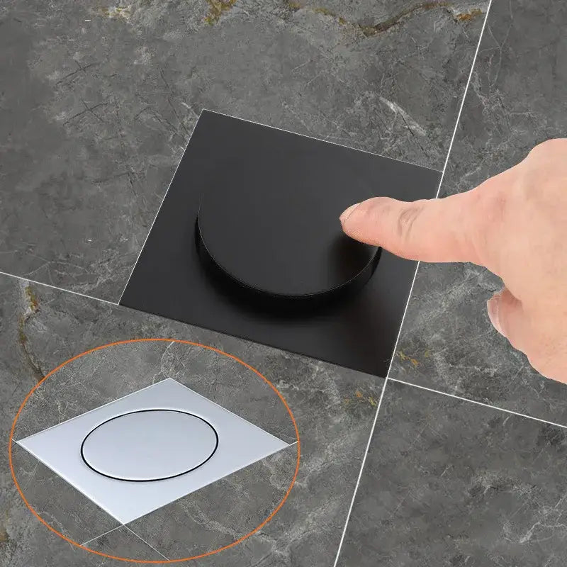 Black Brass Square Floor Drain