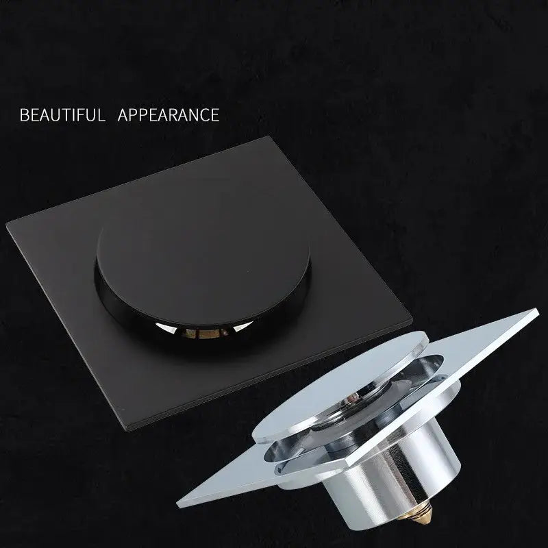 Black Brass Square Floor Drain