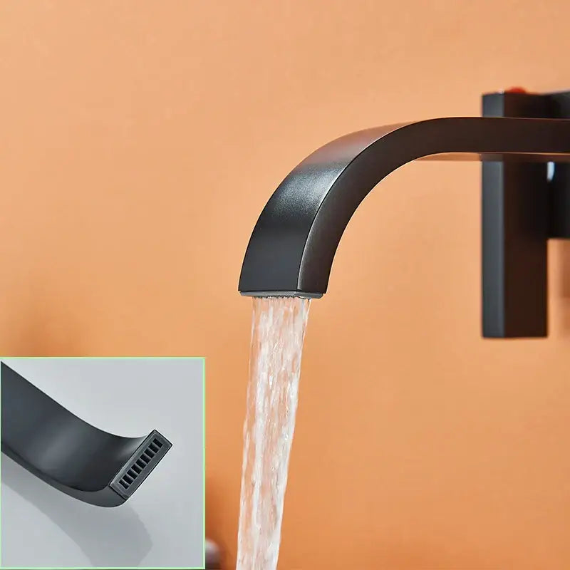 Black Brass Wall Basin Faucet