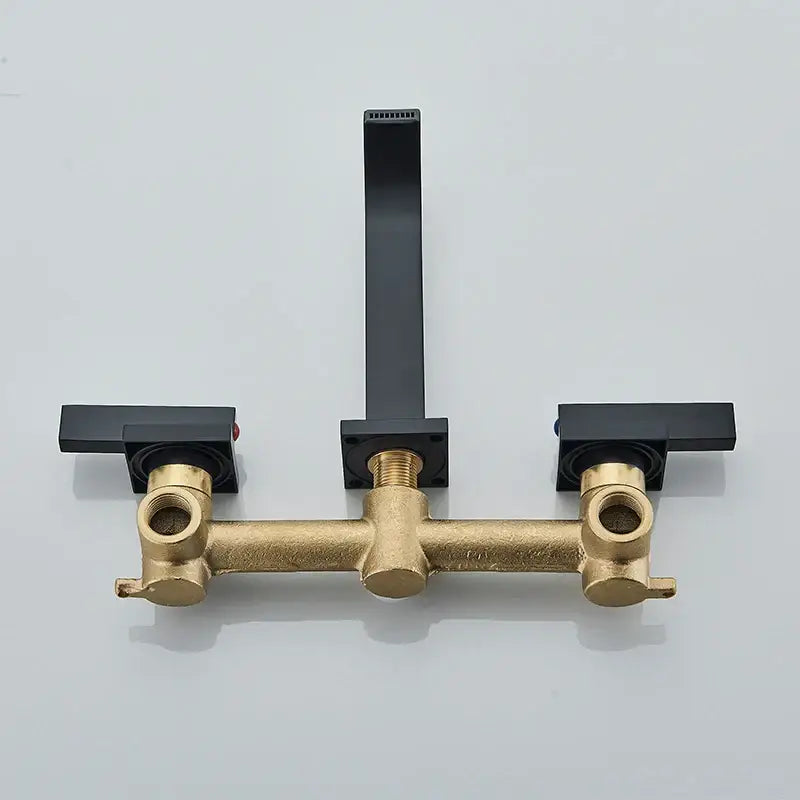 Black Brass Wall Basin Faucet