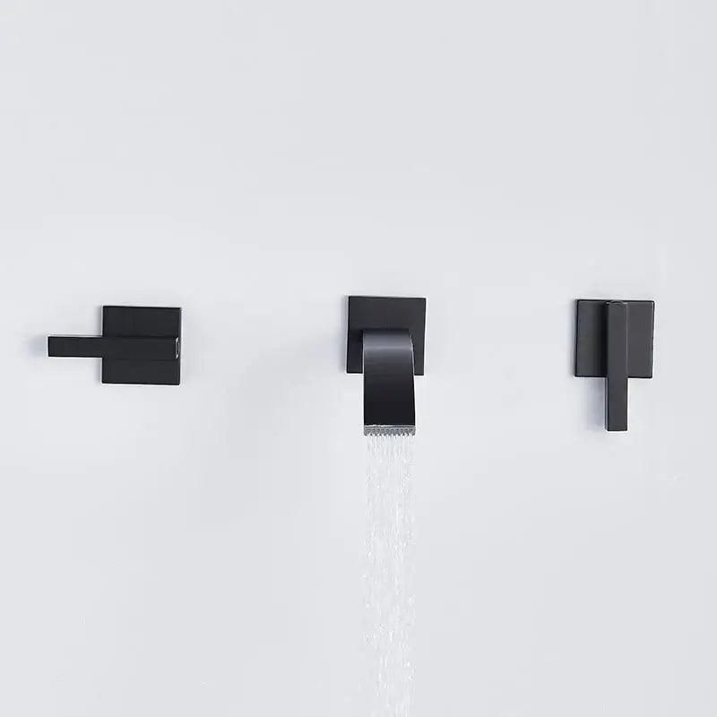 Black Brass Wall Basin Faucet