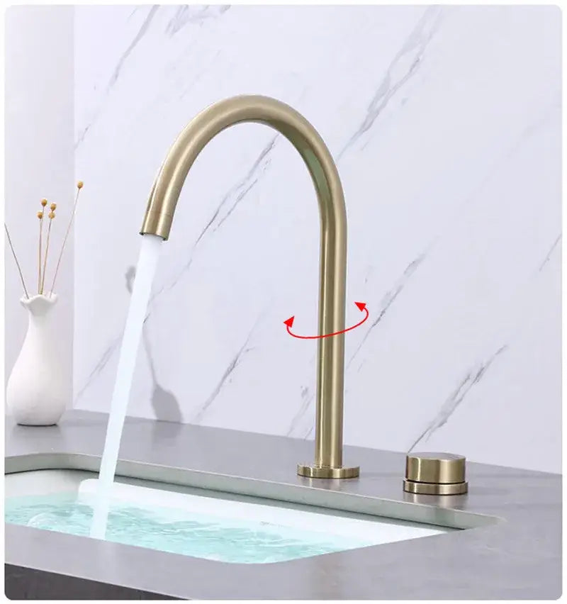 Black Gold Basin Faucet with Two-Hole Design
