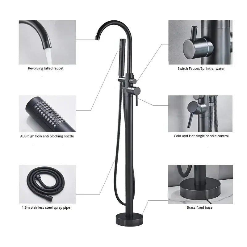 Black Dual Handle Bathtub Faucet
