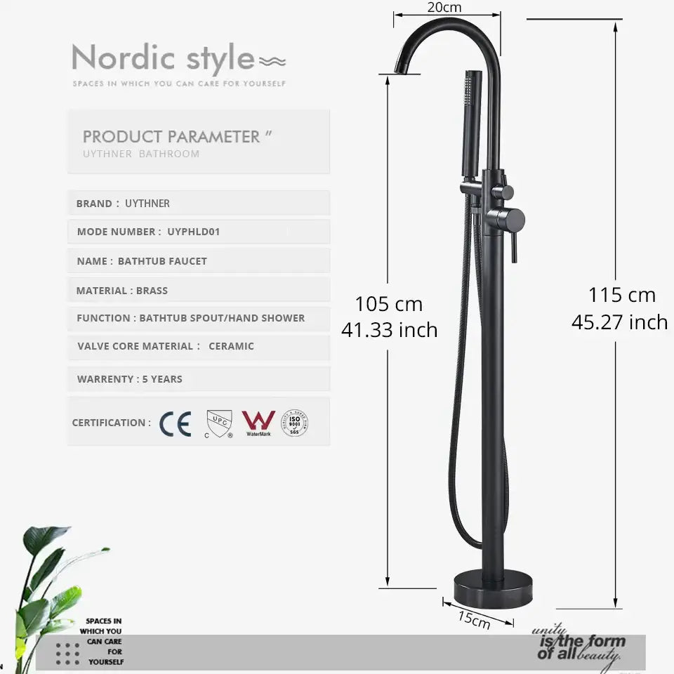 Black Dual Handle Bathtub Faucet