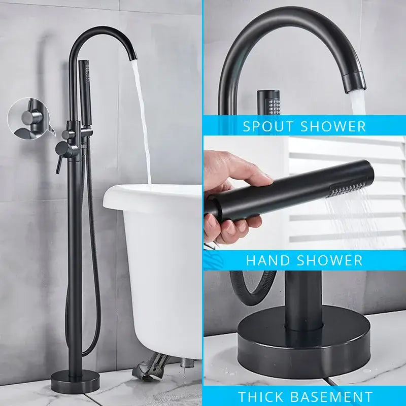 Black Dual Handle Bathtub Faucet