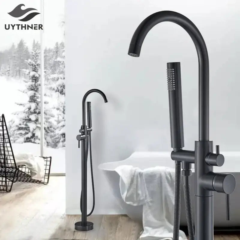 Black Dual Handle Bathtub Faucet