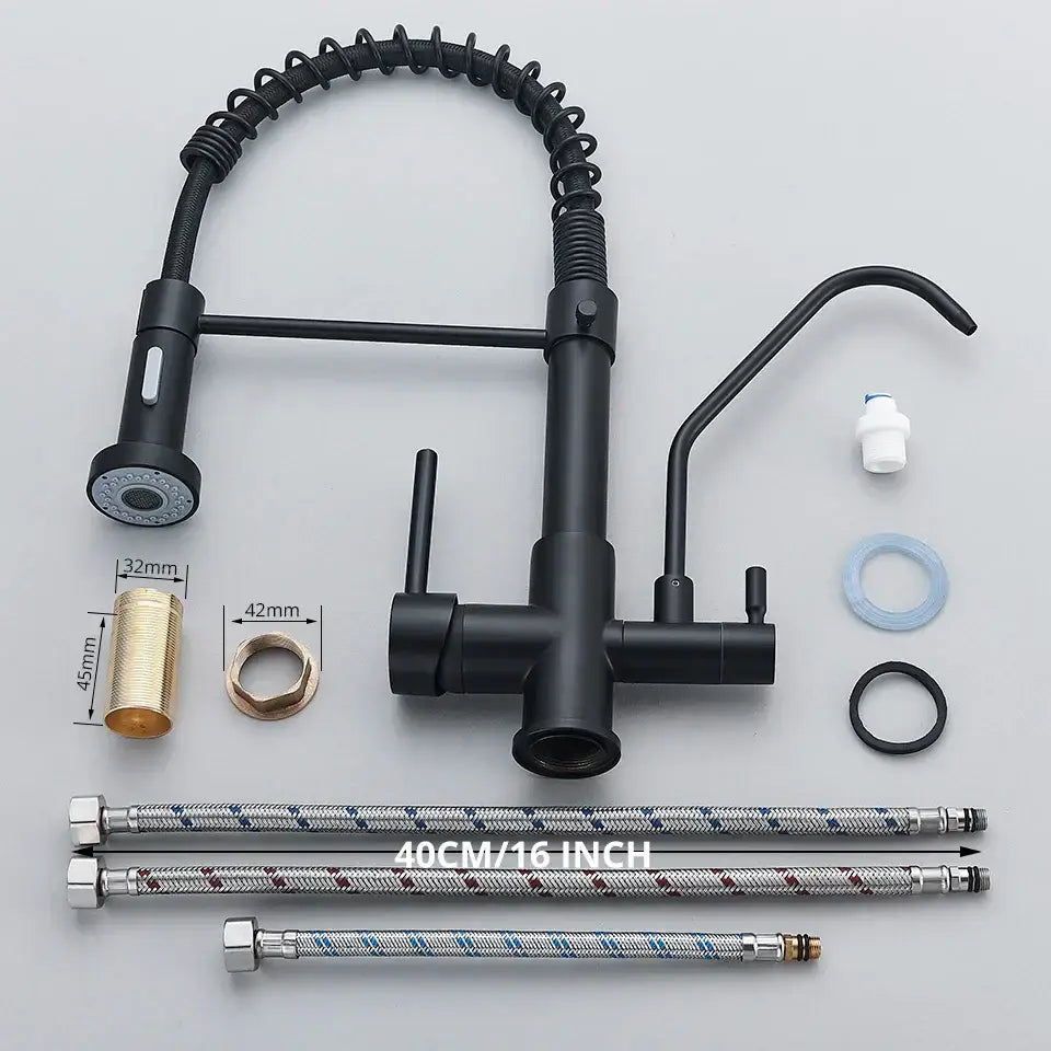 Black Dual Handle Kitchen Faucet