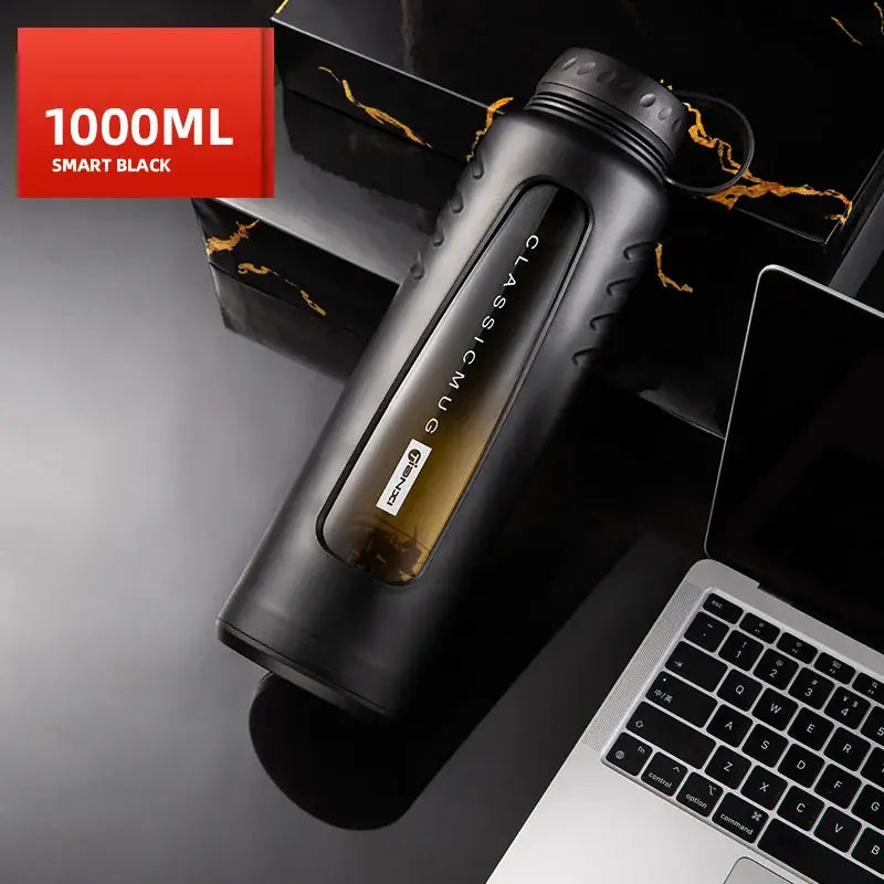 Black Insulated Glass Cup