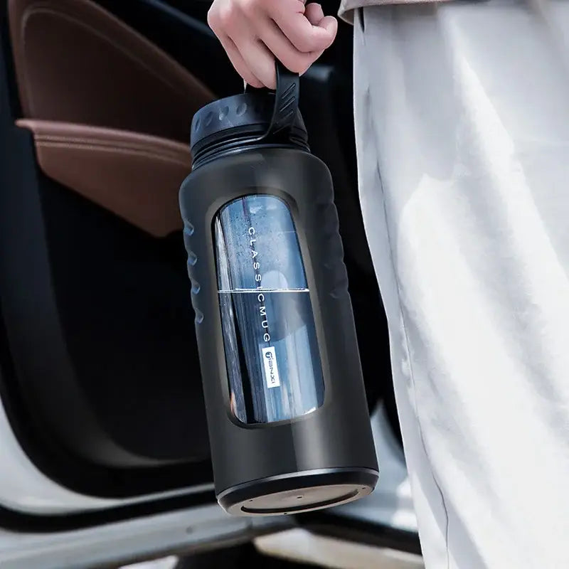 Black Insulated Glass Cup
