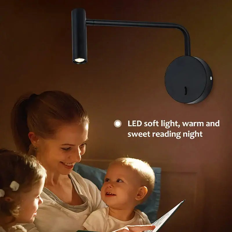 Black Adjustable Reading Lamp 4 Finish Options