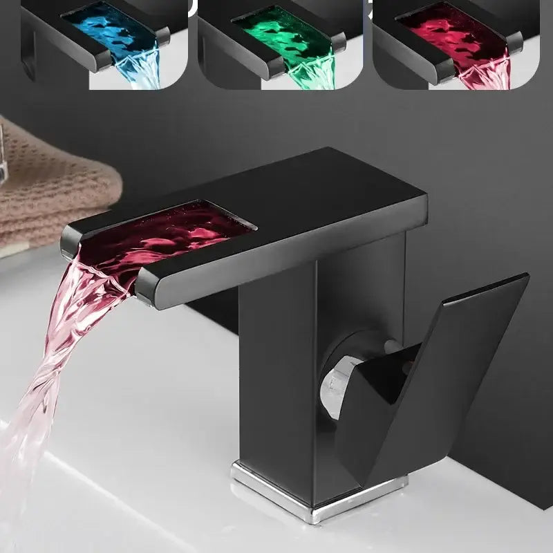 Black LED Waterfall Faucet