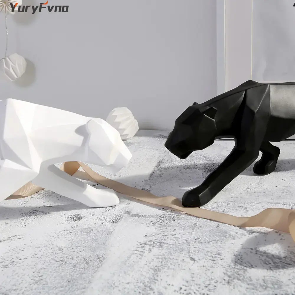 Black Geometric Resin Statue
