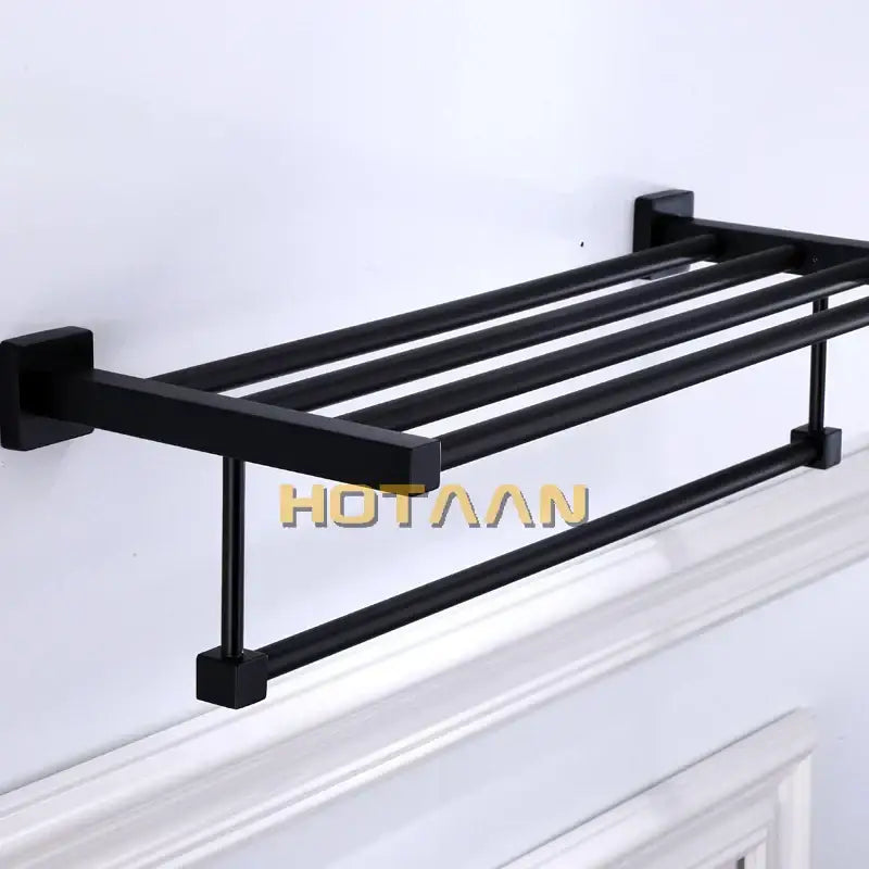 Black Metal Towel Rack