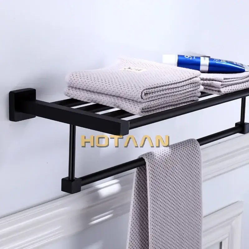 Black Metal Towel Rack