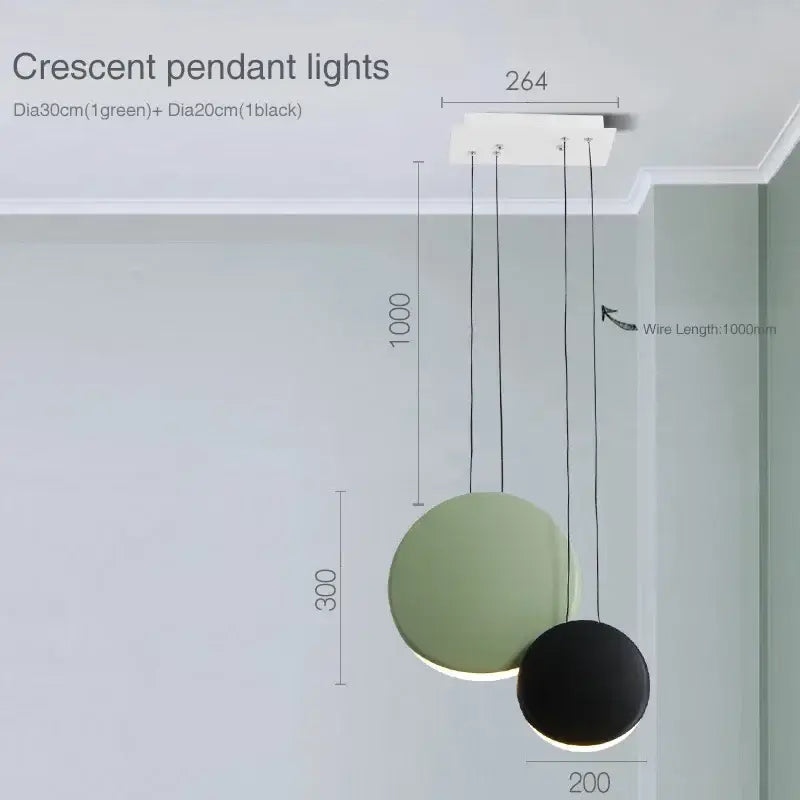Black Green Moon Chandelier