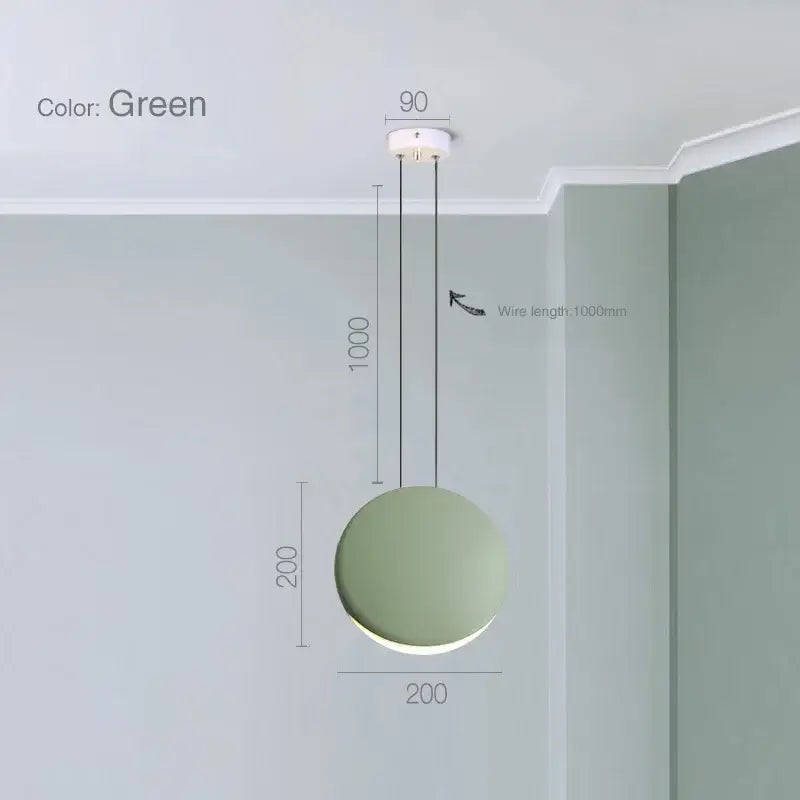 Black Green Moon Chandelier