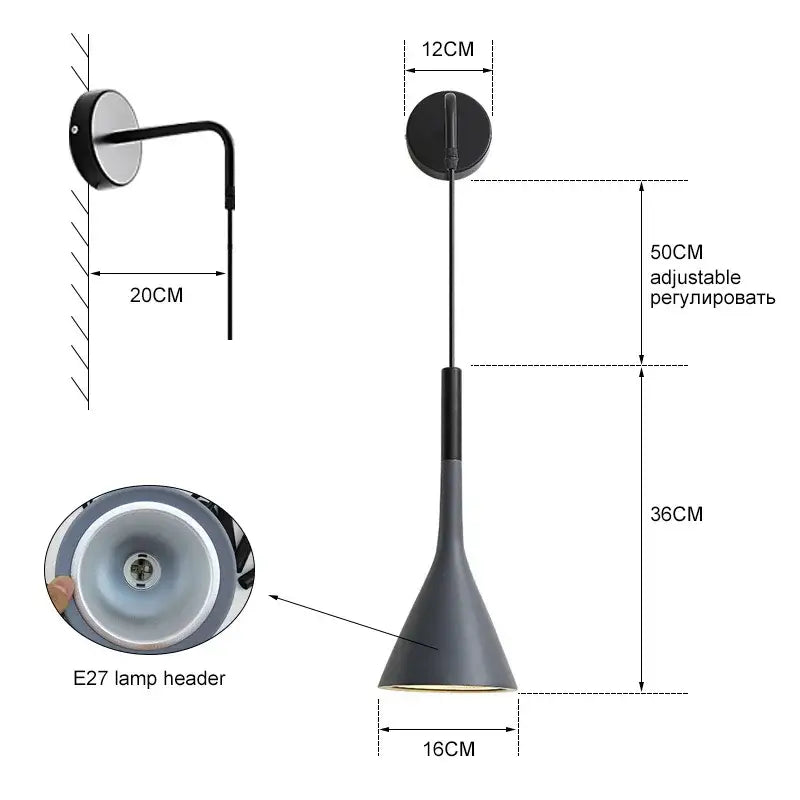 Black Nordic LED Sconce