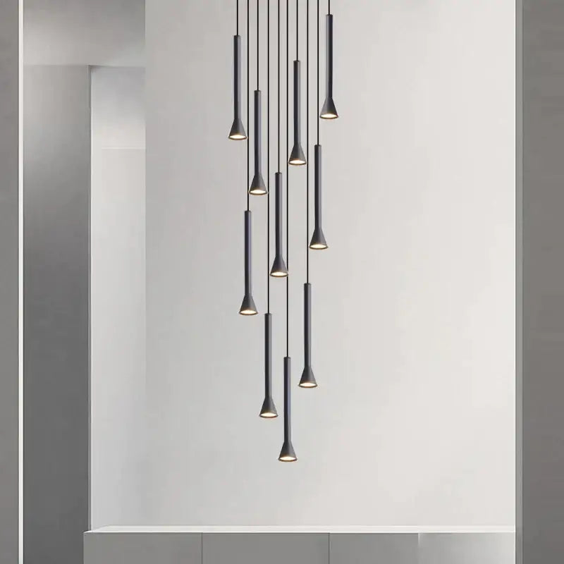 Black Nordic Pendant Light with Multi-Head Design