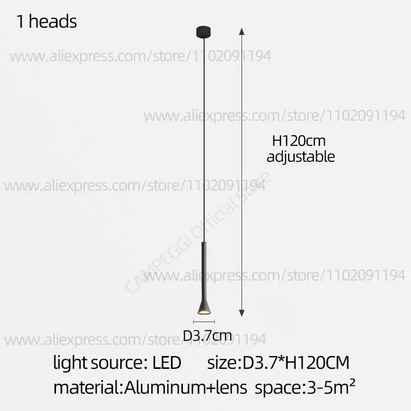 Black Nordic Pendant Light with Multi-Head Design