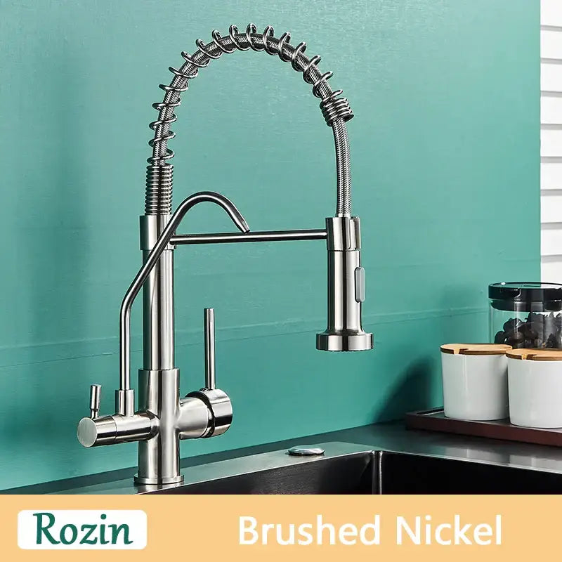 Black Pull Down Kitchen Faucet Pure Water