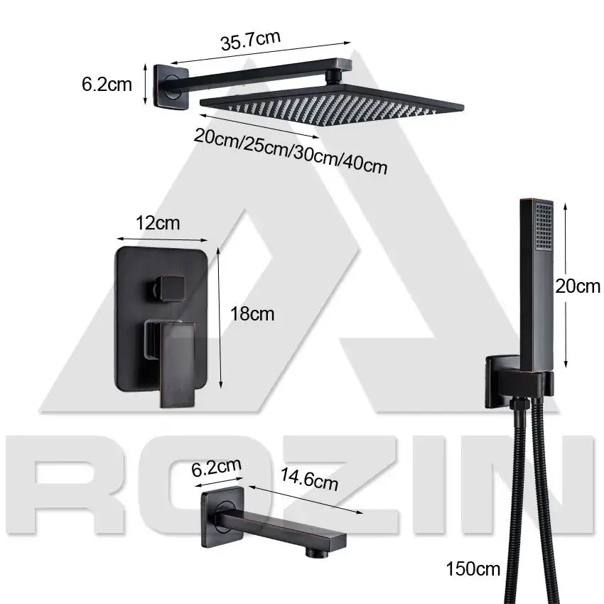 Black Rain Shower Handshower