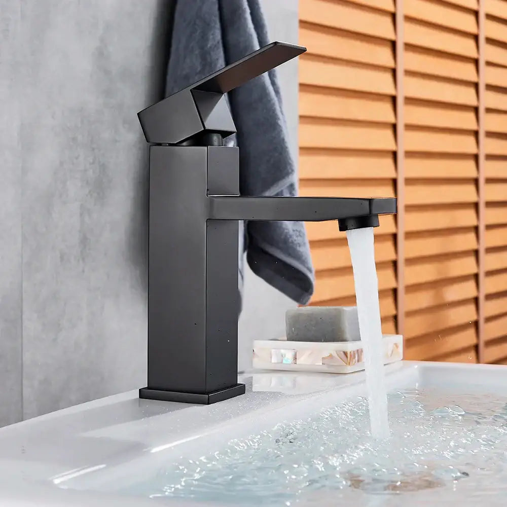 Black Rectangular Basin Faucet