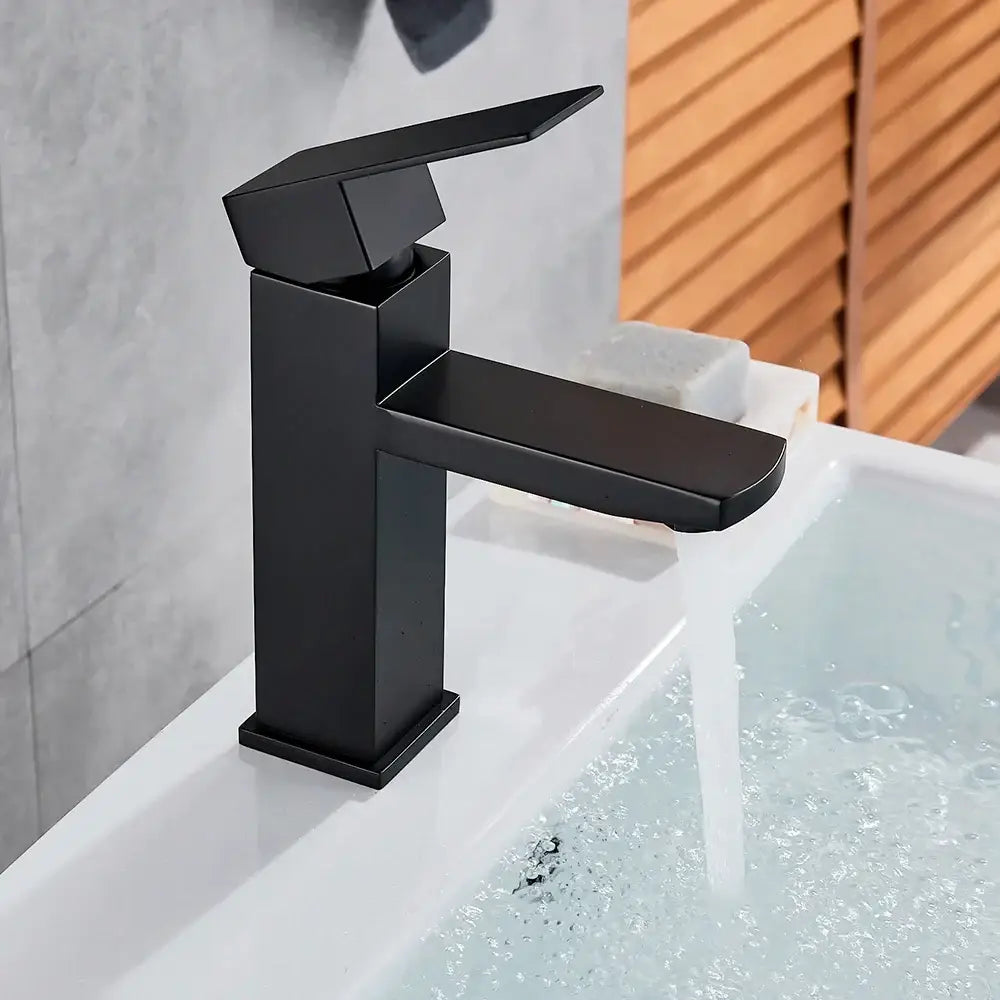Black Rectangular Basin Faucet