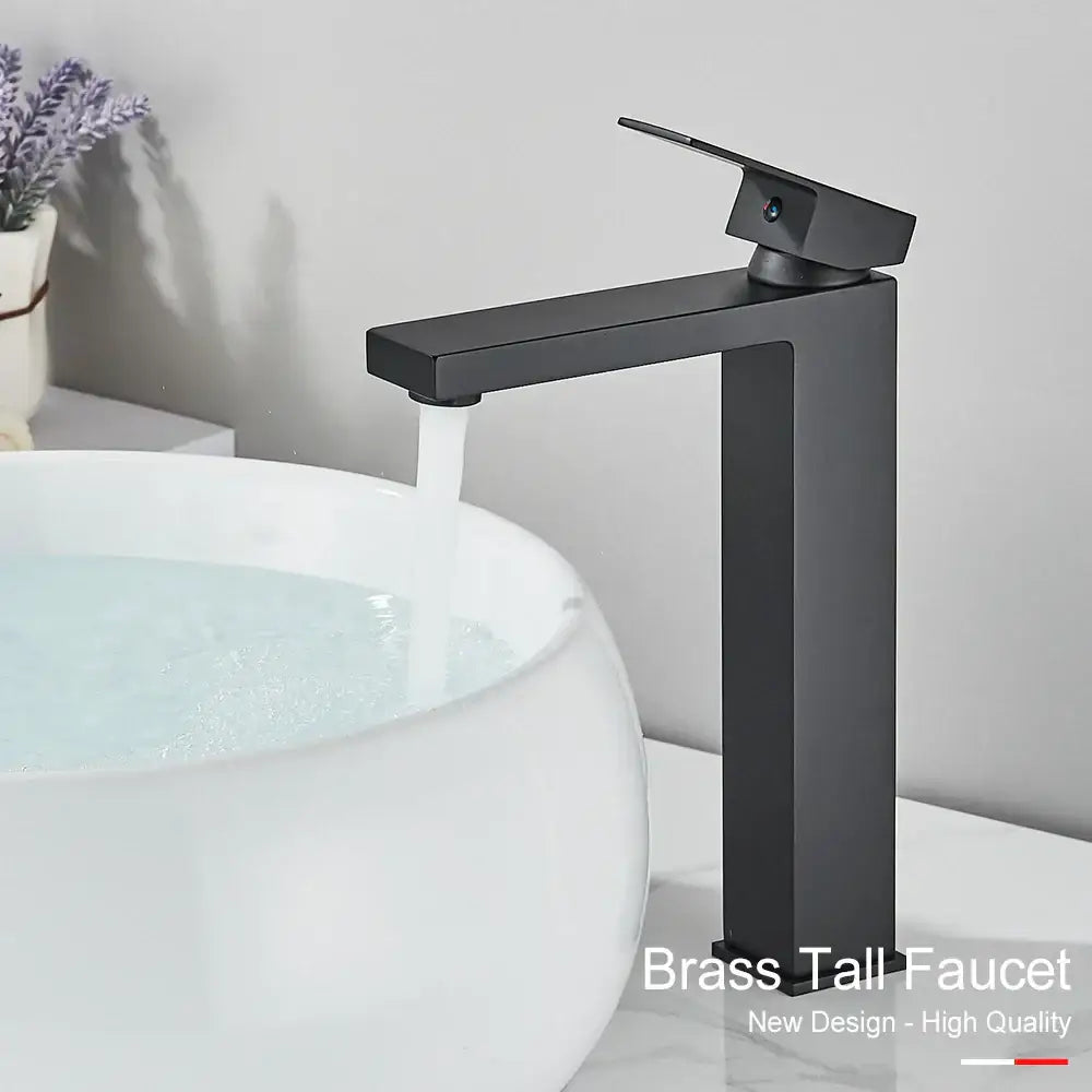Black Rectangular Basin Mixer