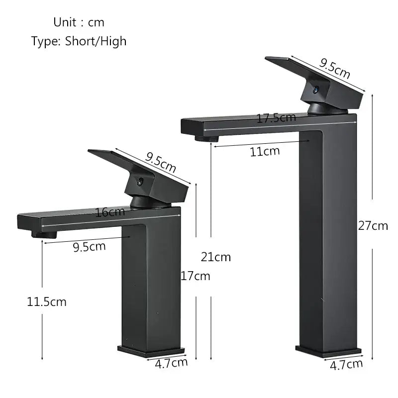 Black Rectangular Basin Mixer