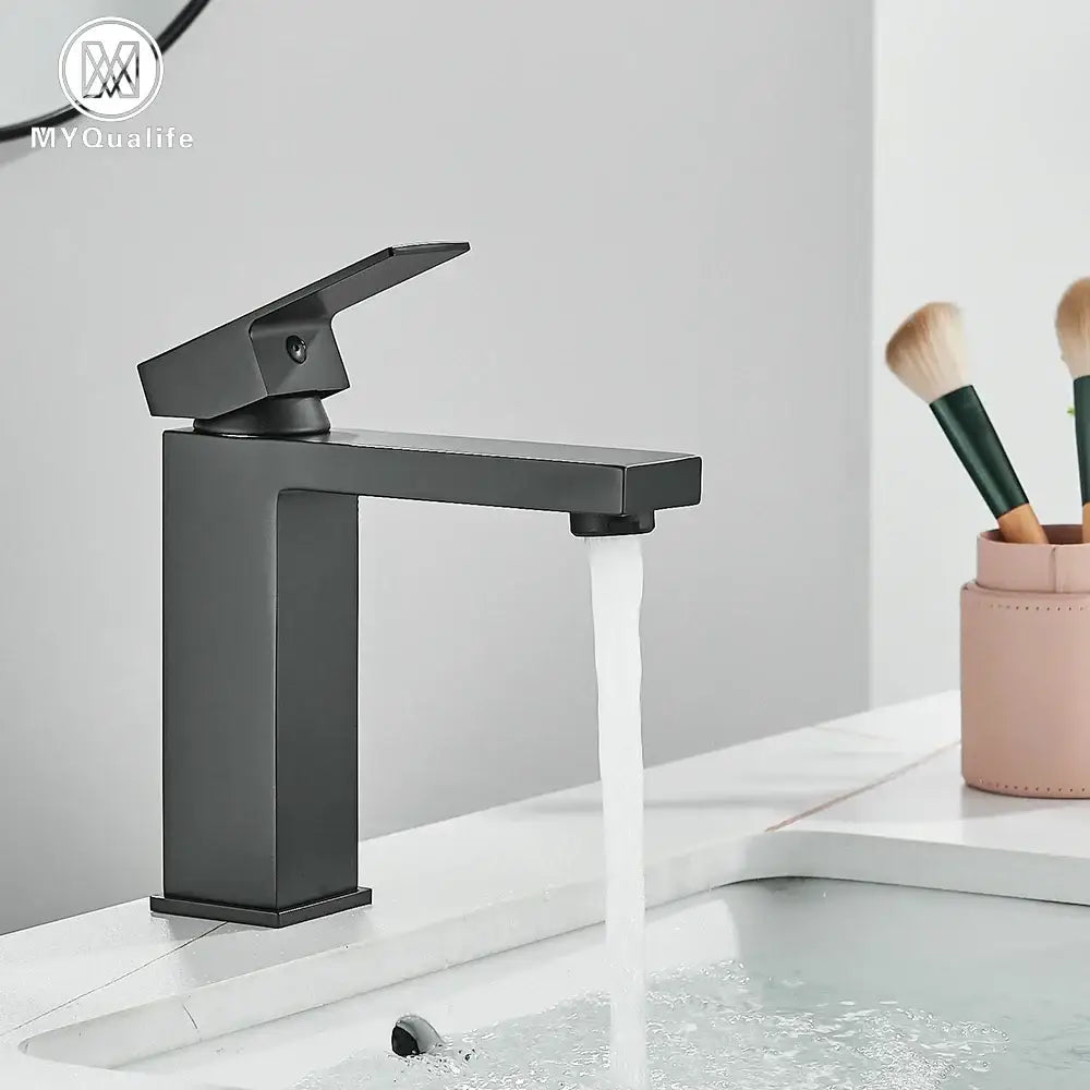 Black Rectangular Basin Mixer
