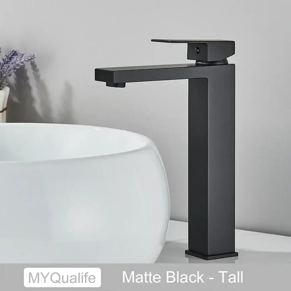 Black Rectangular Basin Mixer