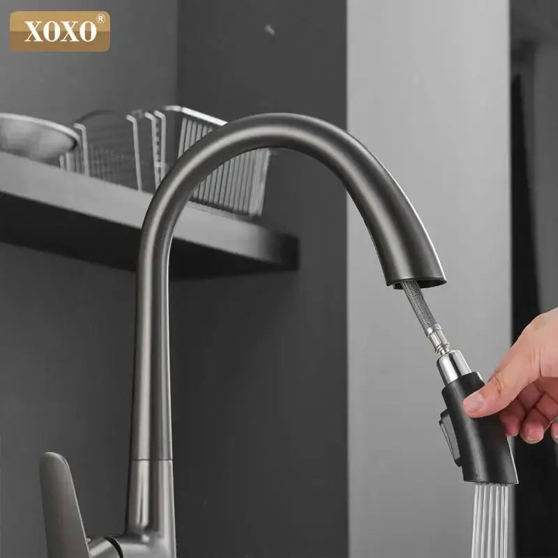 Black Pull-Out Kitchen Faucet