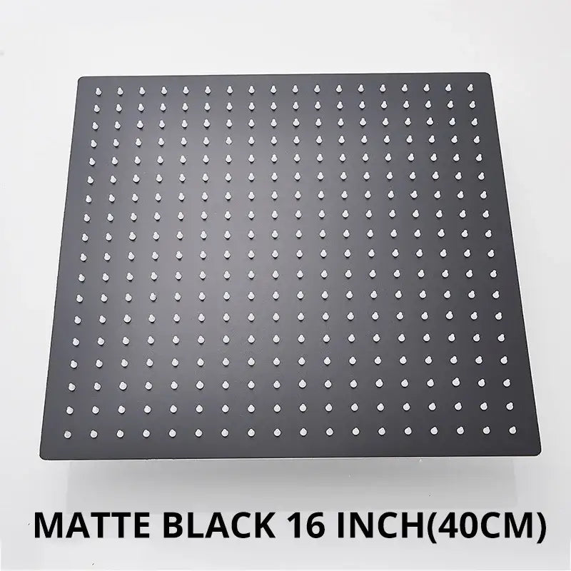 Black Rainfall 16-Inch Stainless Shower Head