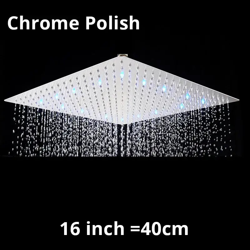 Black Rainfall 16-Inch Stainless Shower Head