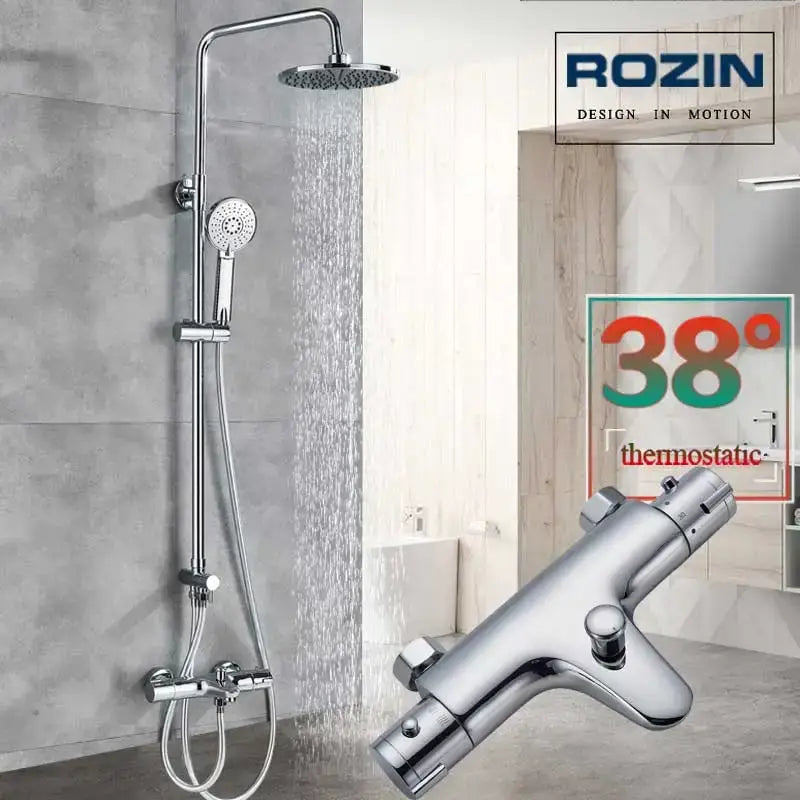 Black Thermostatic Shower Set