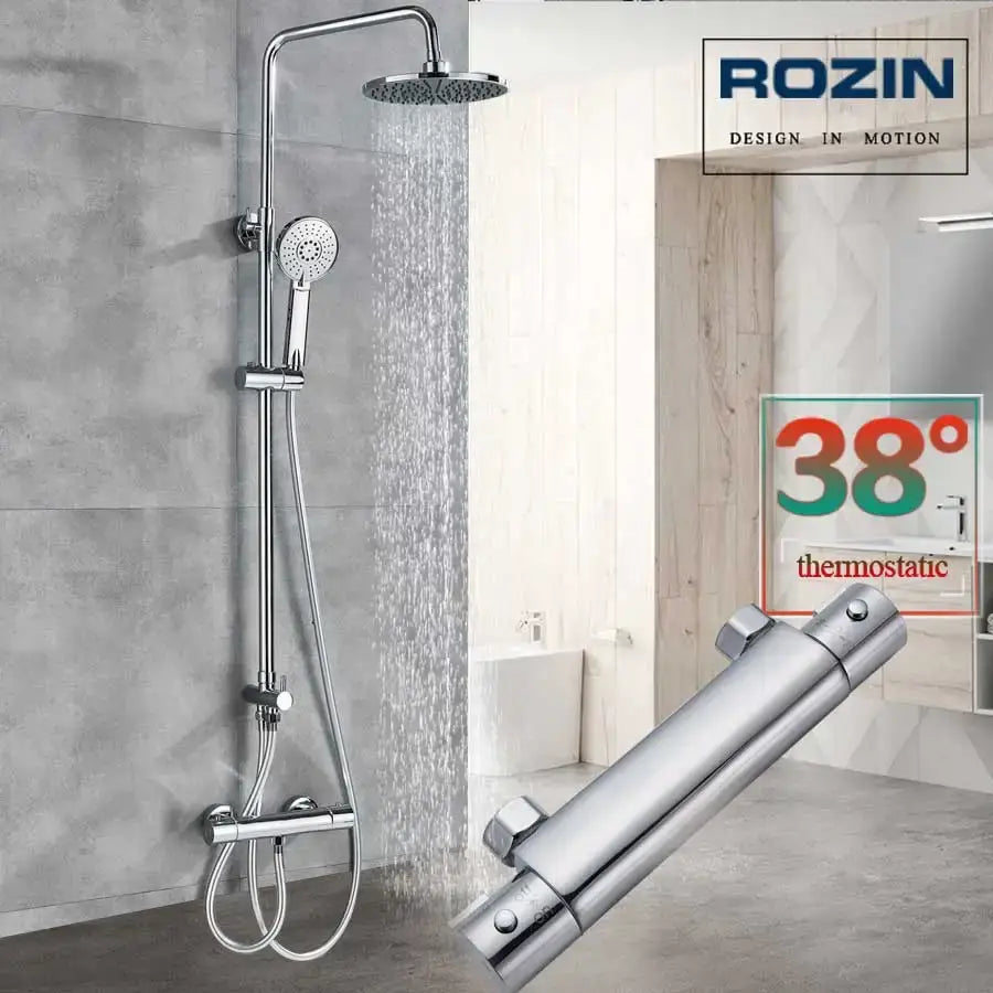 Black Thermostatic Shower Set