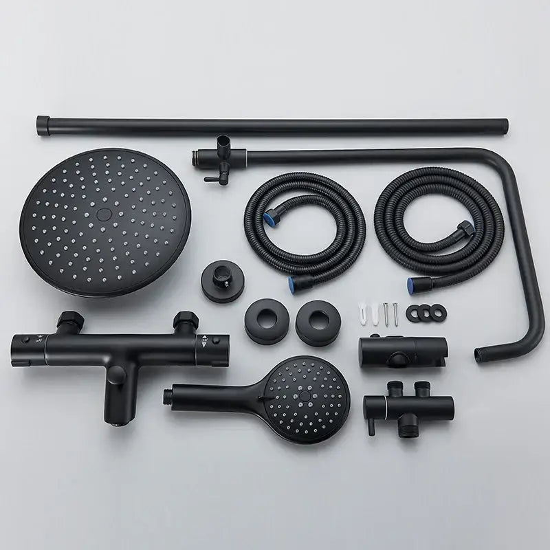 Black Thermostatic Shower Set
