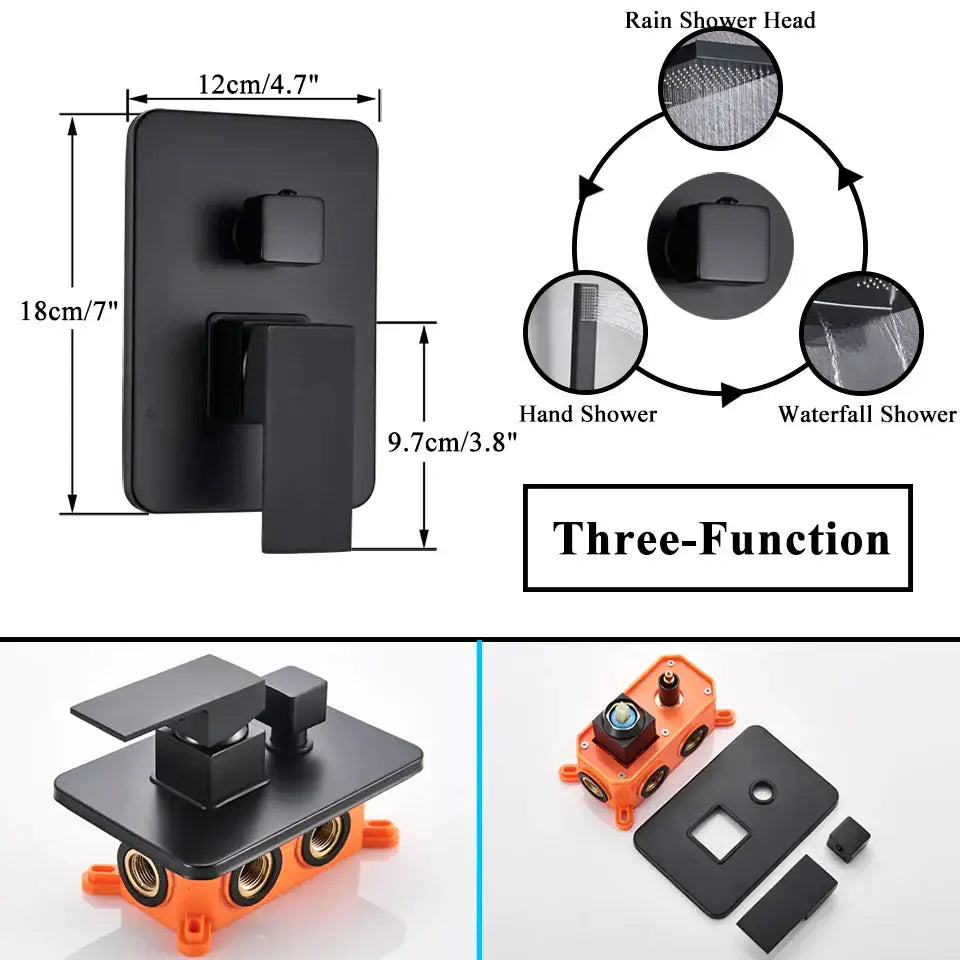 Black Shower Faucet System