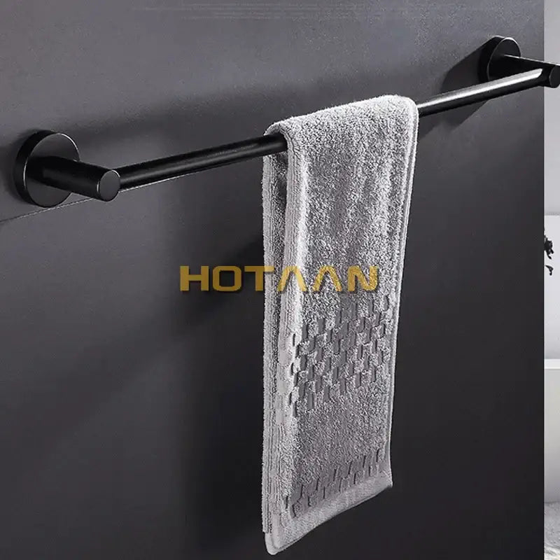 Black Wood Towel Bar