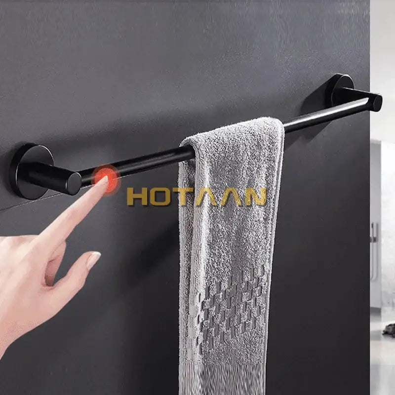 Black Wood Towel Bar