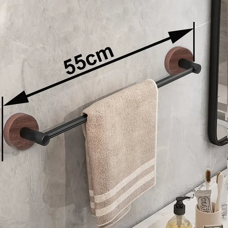 Black Wood Towel Bar