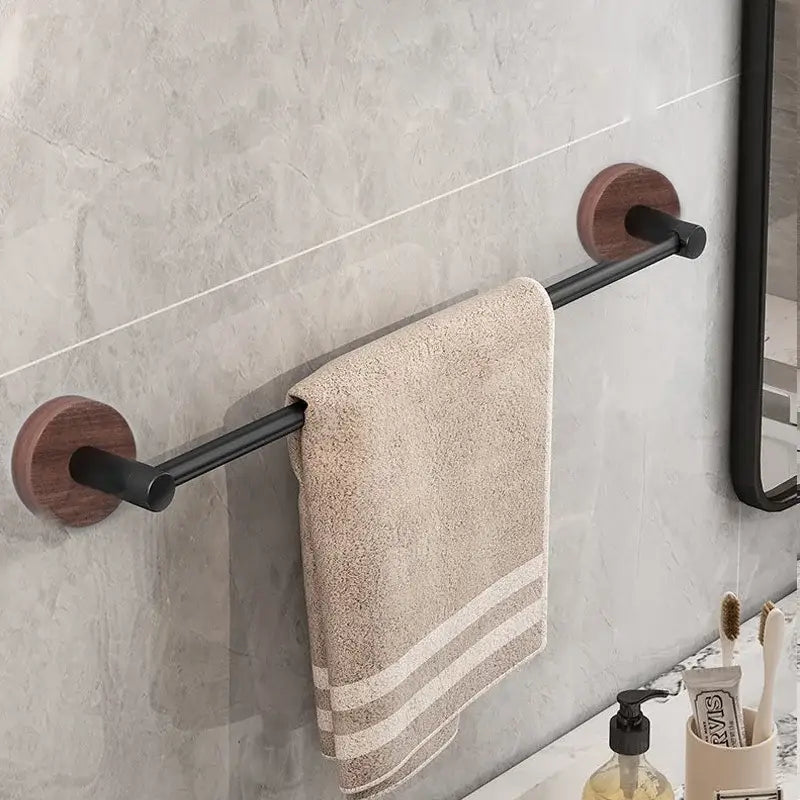 Black Wood Towel Bar