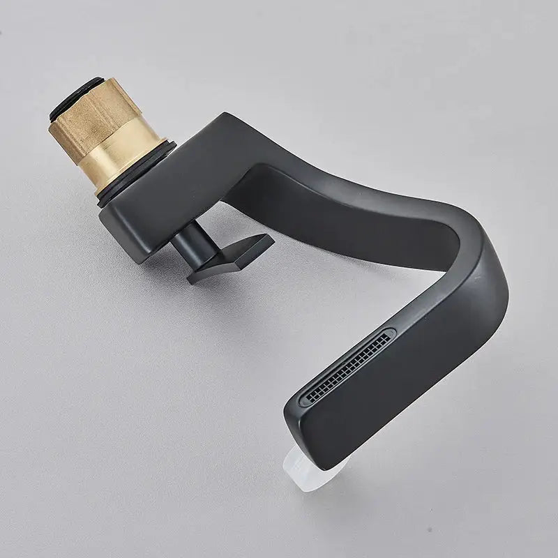 Black Waterfall Basin Faucet Rose Gold