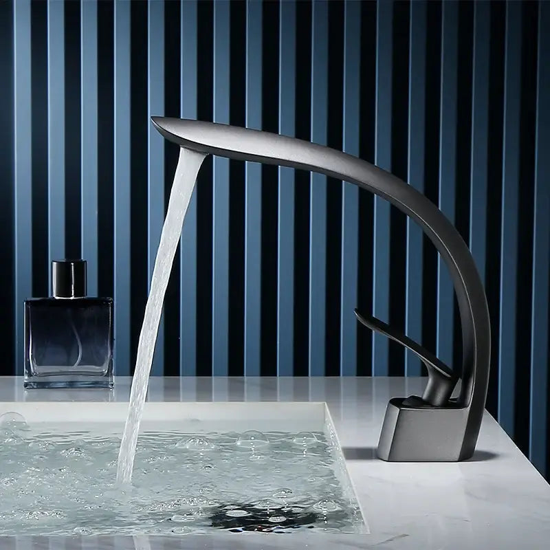 Black Single Handle Faucet with Overflow Option