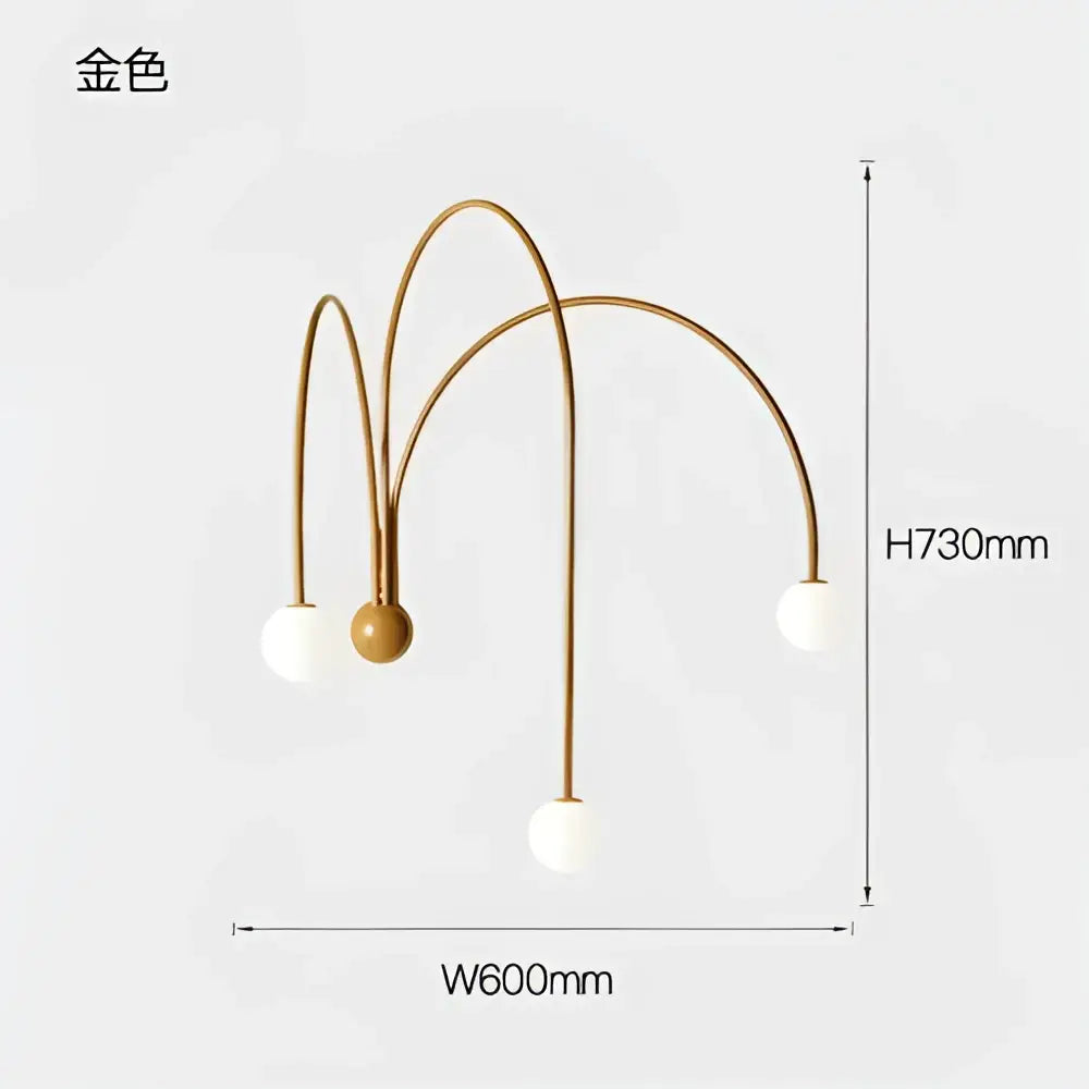 Copper Glass Ball Italian-Inspired Wall Lamp
