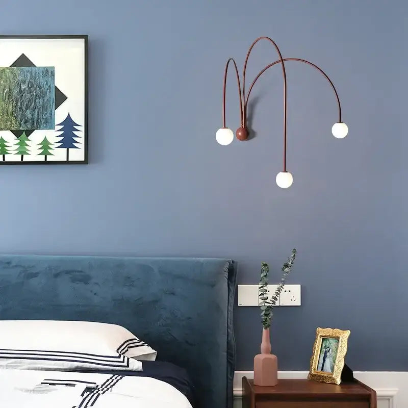 Copper Glass Ball Italian-Inspired Wall Lamp