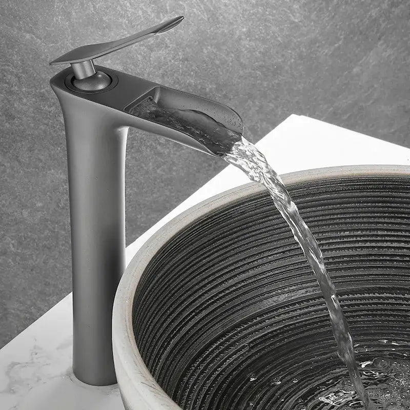 Grey Brass Waterfall Faucet