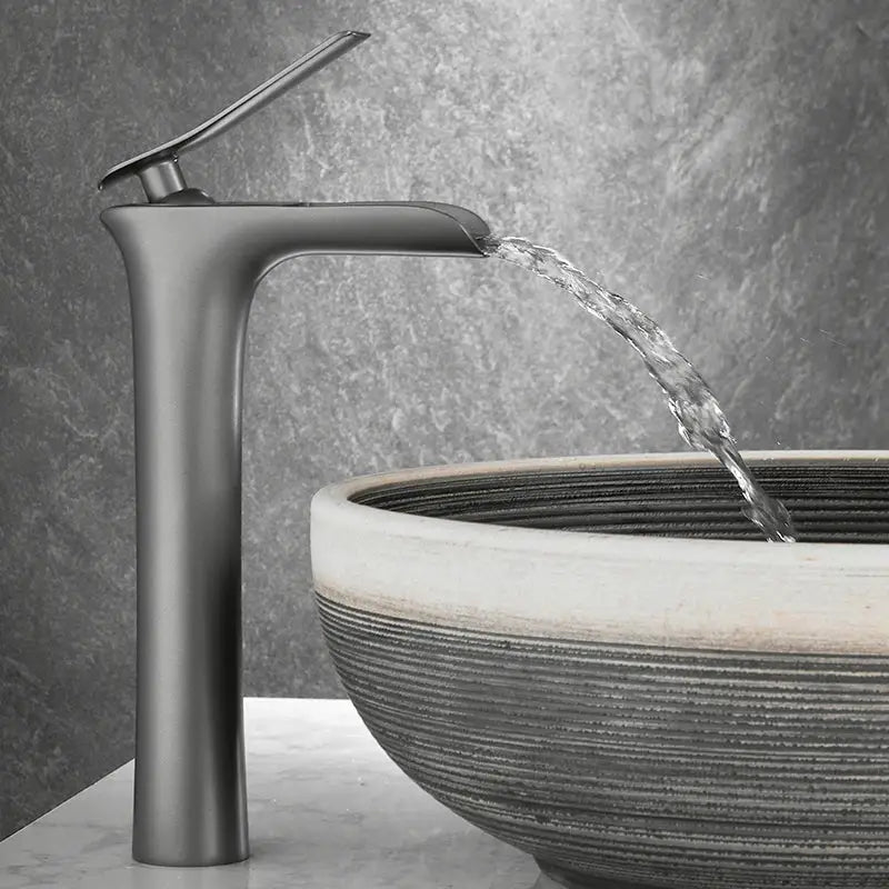 Grey Brass Waterfall Faucet