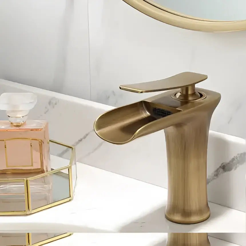 Grey Brass Waterfall Faucet