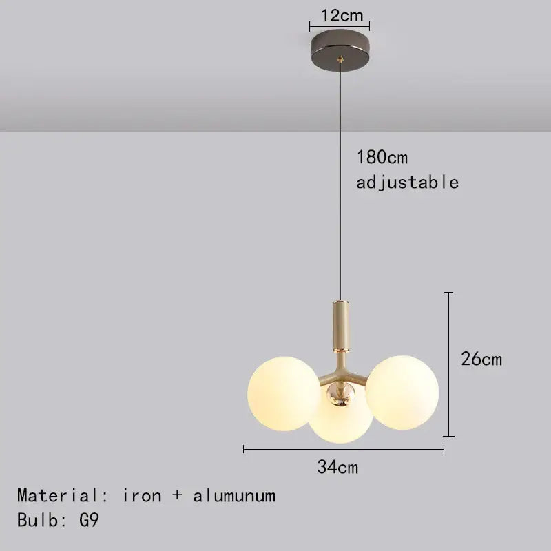 Red Glass Ball Pendant Light